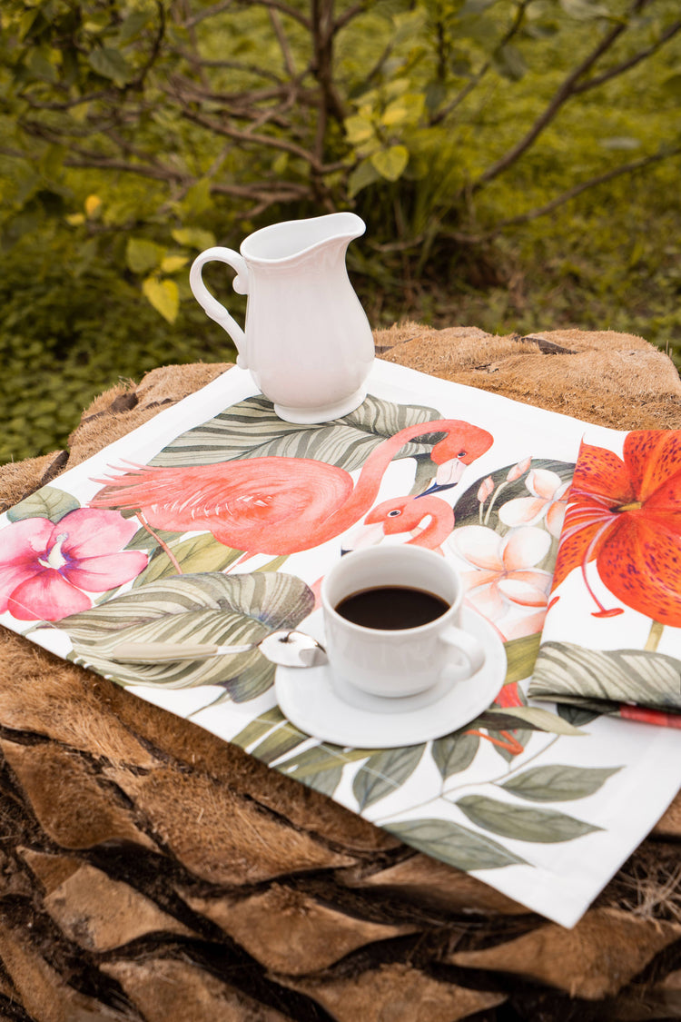 Set of 4 Placemats “Flamingos”