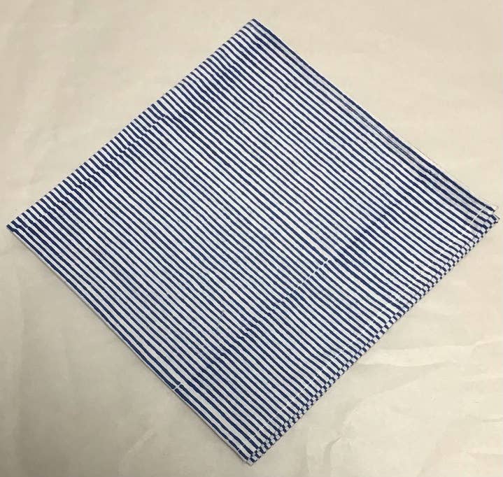 Napkins Uneven Stripe Blue Set of 4