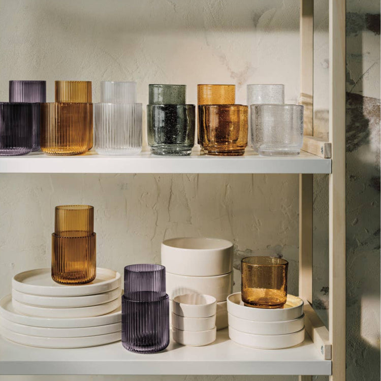 Fluted Glass 17 oz - Smoke
