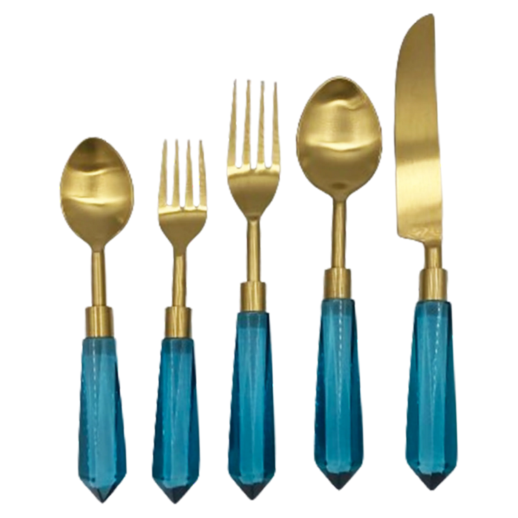 Turquoise cutlery set by Les Ottomans