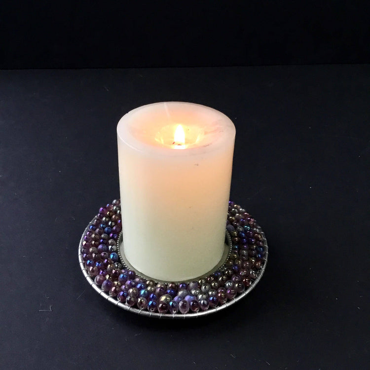 Purple Beaded Pillar Plate