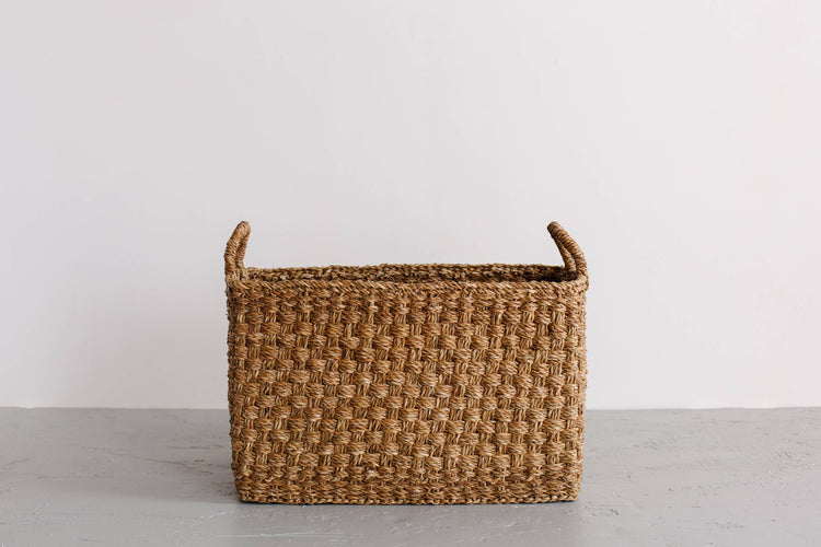 Basket with handles, Rectangle Floor, Chatai weave