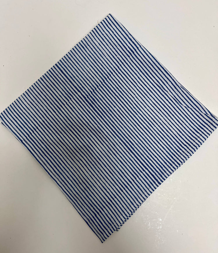 Napkins Uneven Stripe Blue Set of 4