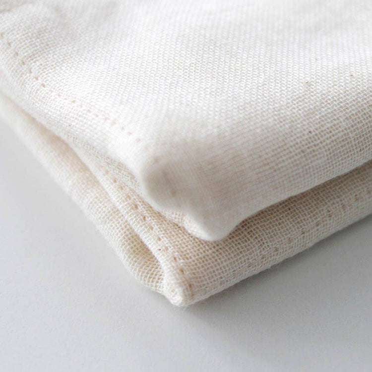 Nawrap Organic Cotton Face Towel: Ivory/Brown