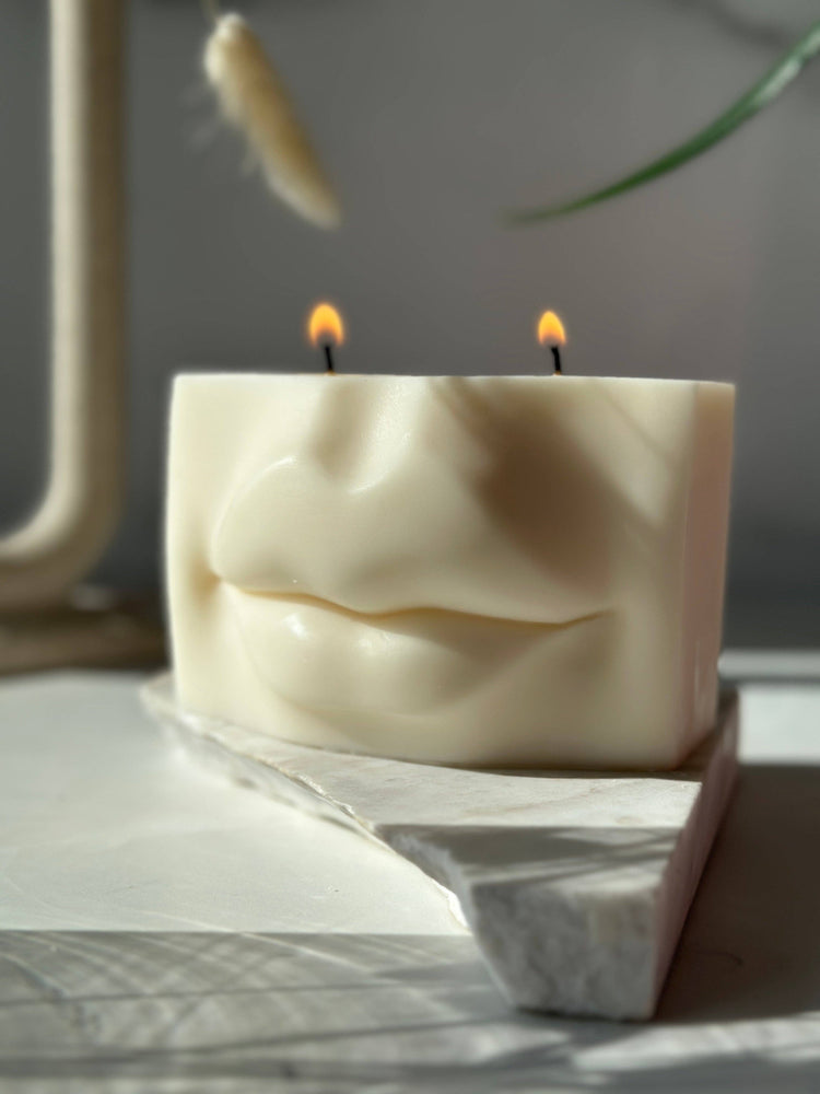 Lips Candle - Cream in White Sage & Lavender Scent