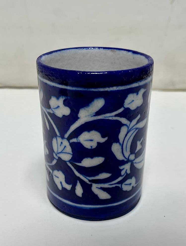 Pottery Tumbler Indigo White