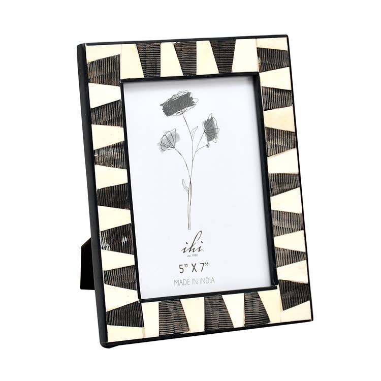 Black Fish Horn & Bone Photo Frame 5x7