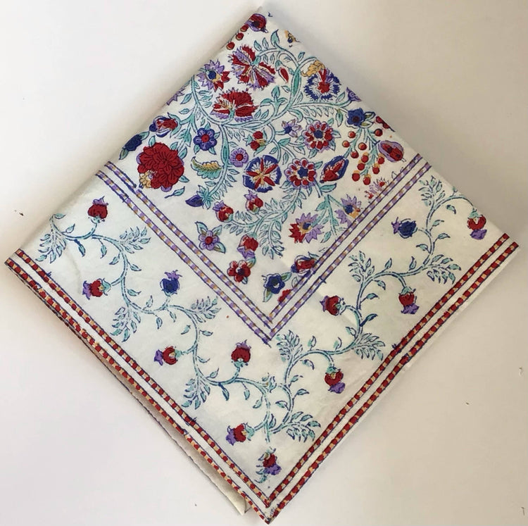 Summertime Bright Block Print Napkins Set of 4