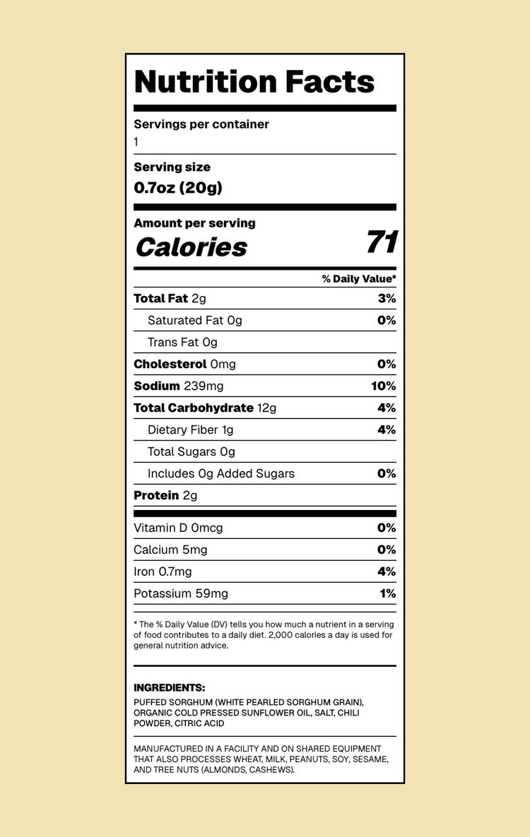 Nomnomz Sorghum Puffs, Fire | Spicy Chili Lemony, Snack Grab-n-go
