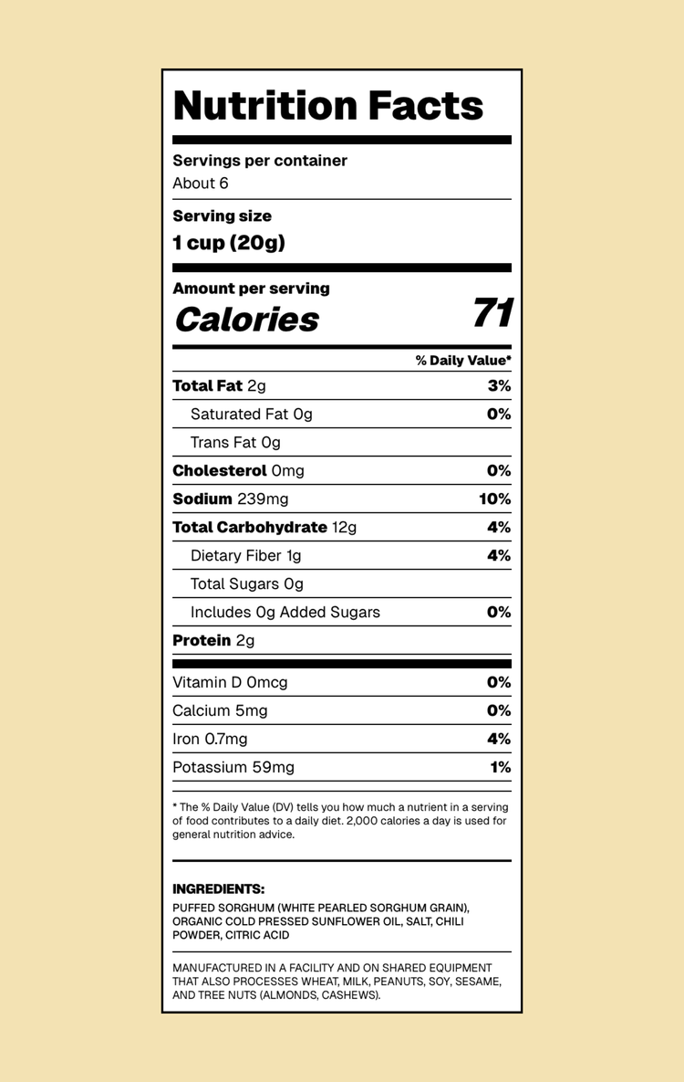 Nomnomz Sorghum Puffs, Fire | Spicy Chili Lemony, Share Size