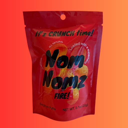 Nomnomz Sorghum Puffs, Fire | Spicy Chili Lemony, Snack Grab-n-go