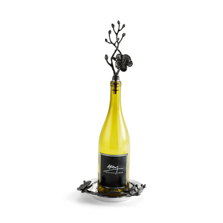 Black orchid wine stopper