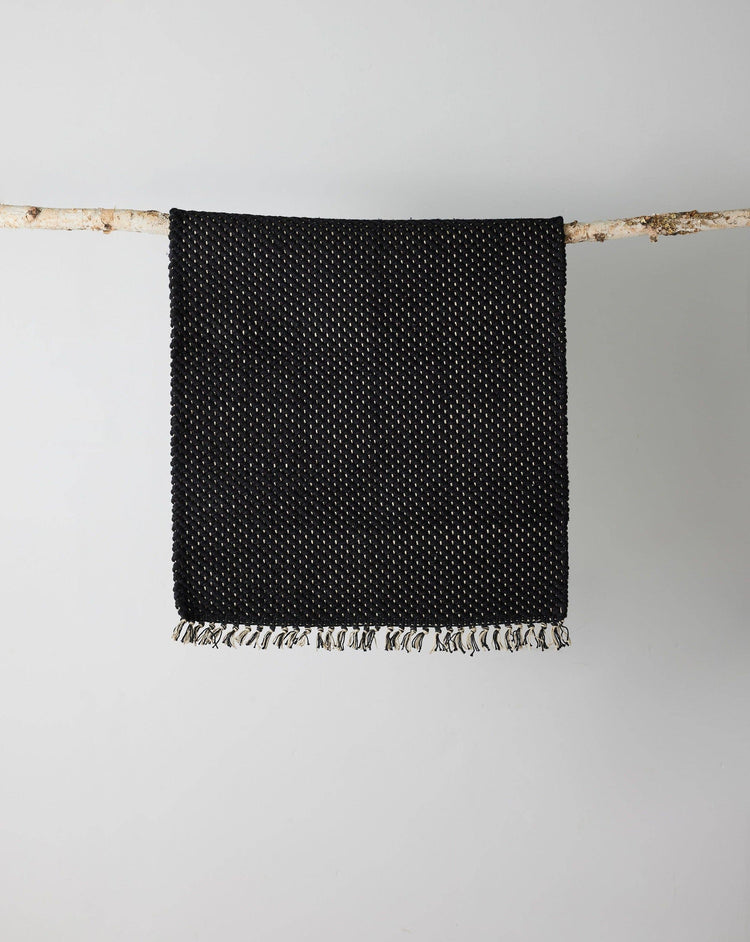 Mat, Handwoven, Herringbone Black, 36" x 25"